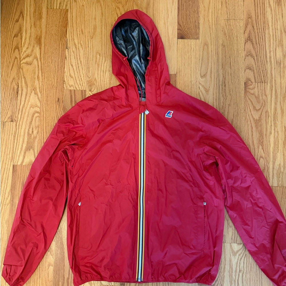 K-Way Men's Red Hooded Jacket